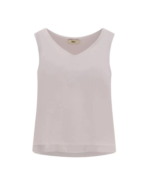 Herno Brown Sleeveless Tops