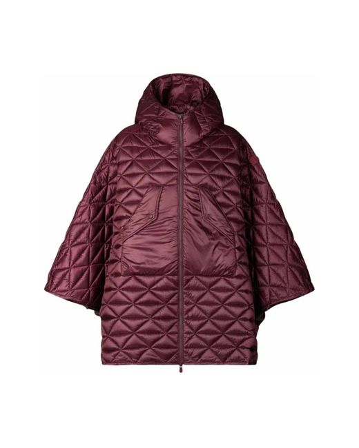 Save The Duck Jassen ,Rood ,Polyester Effi Hooded Coat in het Red