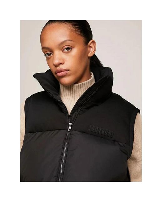 Tommy Hilfiger Jassen ,Zwart ,Polyester New York Puffer Bodywarmer in het Blue