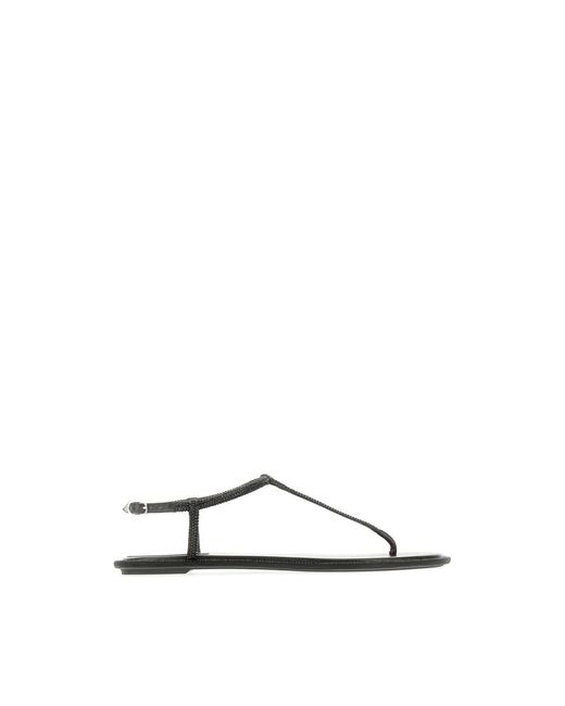 Rene Caovilla Brown Flat Sandals