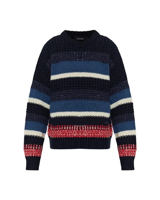 DSquared² Gestreifter Pullover in Blue für Herren