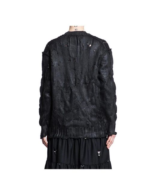 Junya Watanabe Black Schwarzer zopfstrickpullover