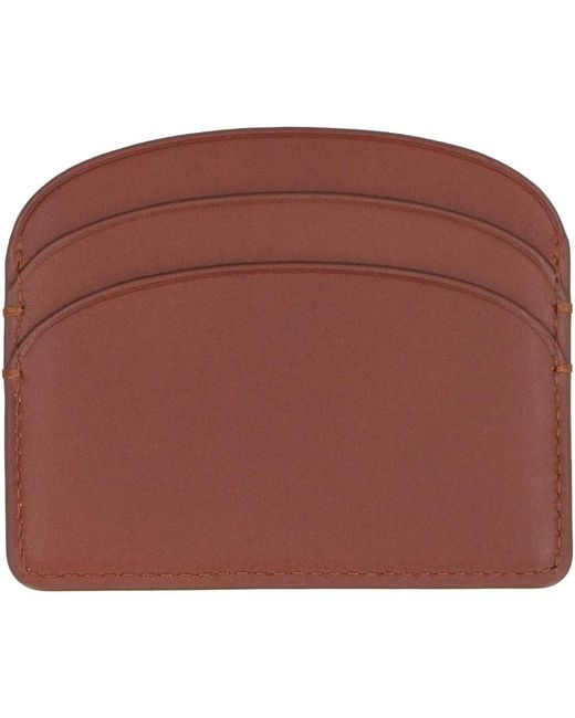 A.P.C. Brown Lederkartenhalter Mit Logodetail