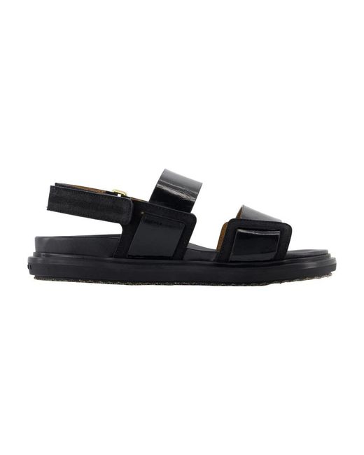 Marni Black Flat Sandals