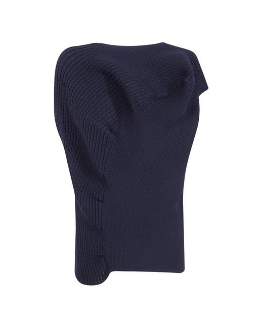 Issey Miyake Blue Sleeveless Tops