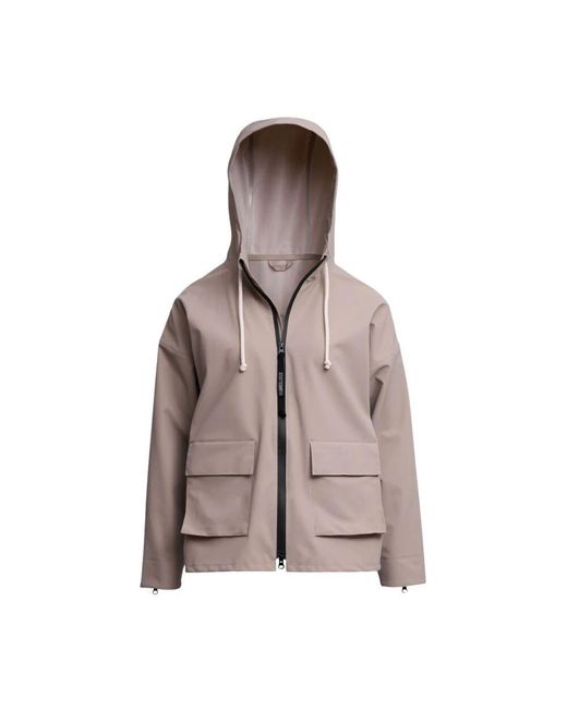 Stutterheim Brown Matte reißverschluss regenmantel