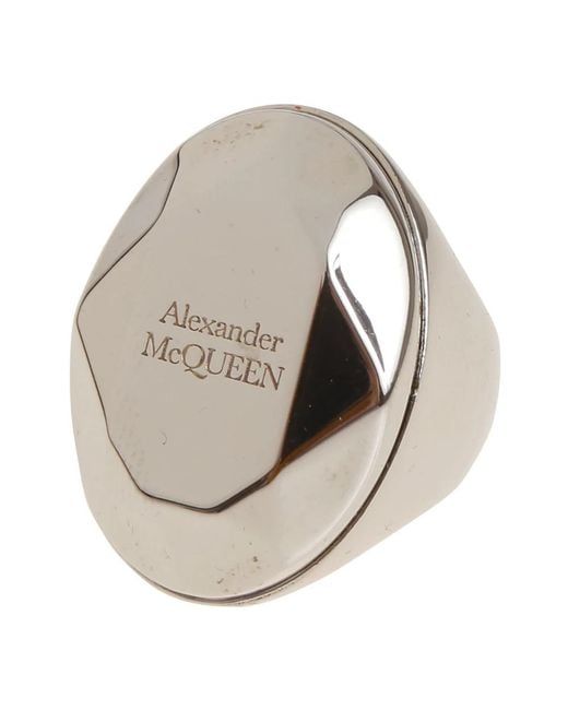 Alexander McQueen Metallic Rings for men