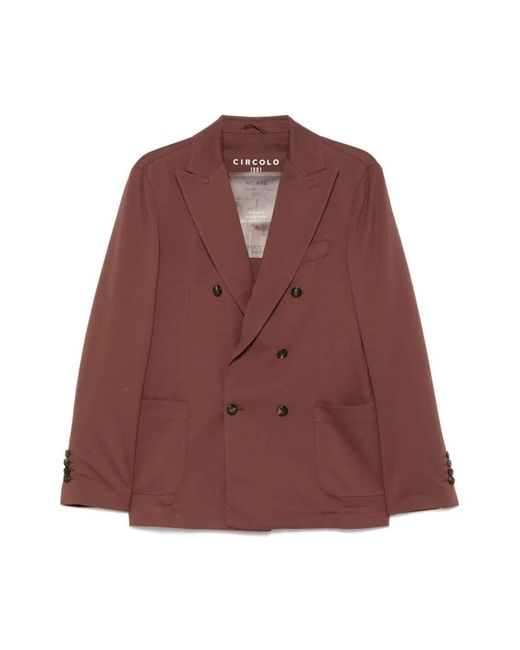 Circolo 1901 Cotton Double-Breasted Jacket in het Brown voor heren