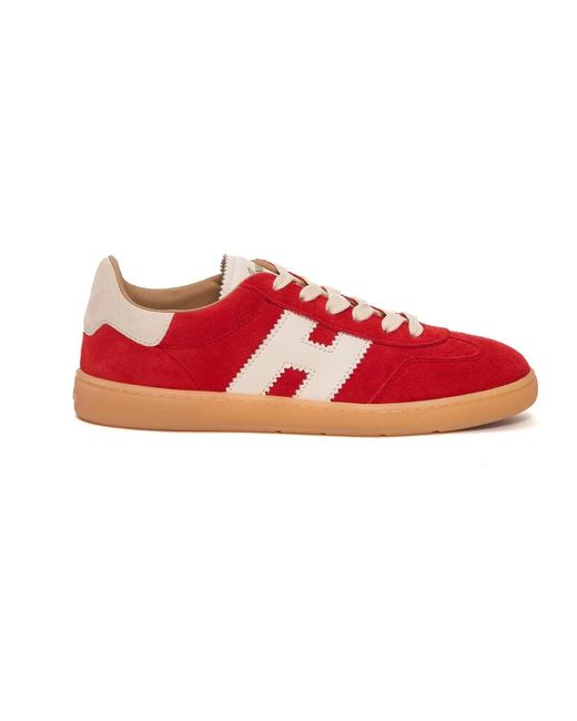 Sneakers rosse in camoscio per donne di Hogan in Red
