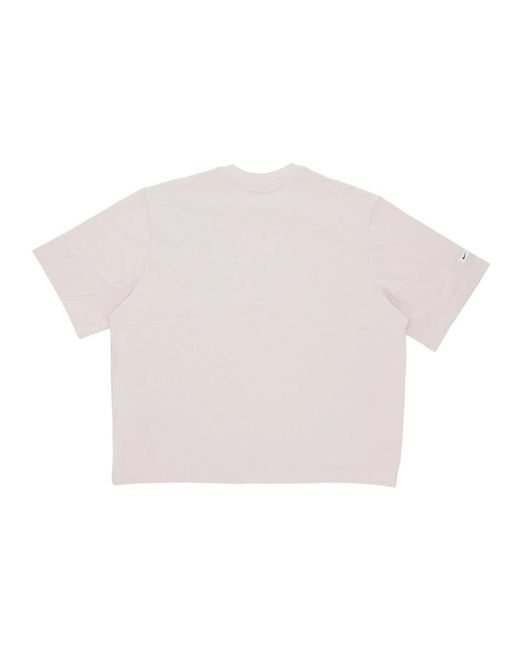Nike Fitness ,Roze ,Katoen Klassieke Boxy Tee Lt Orewood Bruin in het Pink