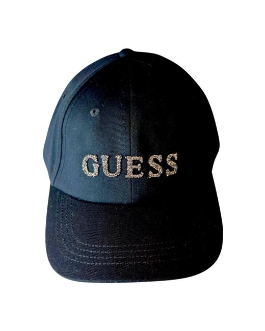 Guess Black Plain Gabardine Baseball Cap