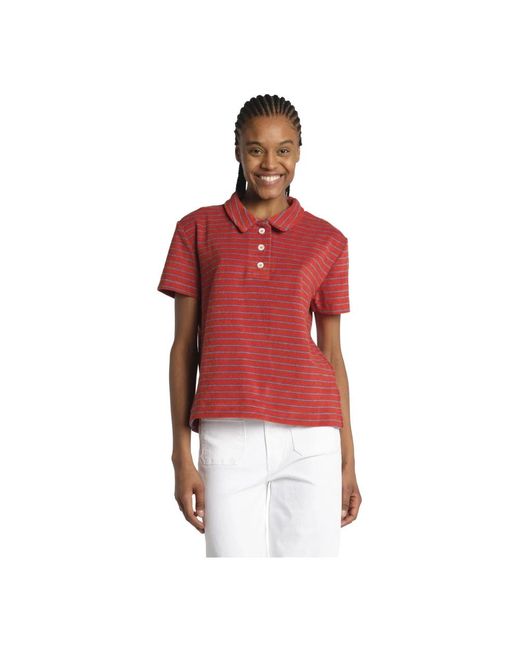 Howlin' By Morrison Red Rote Gestreifte Poloshirts