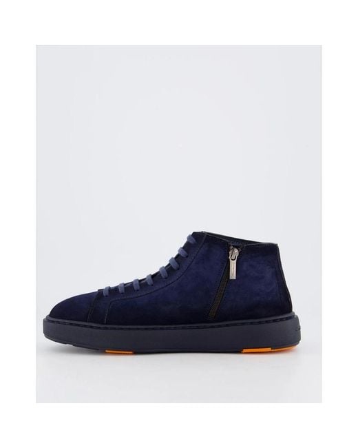 Santoni Dump High Sneaker in het Blue voor heren