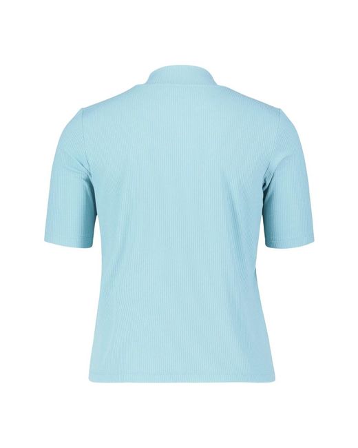 BETTY&CO Blue Basic shirt mit stehkragen