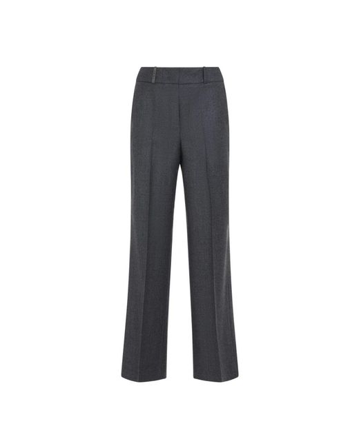 Peserico Gray Straight Trousers