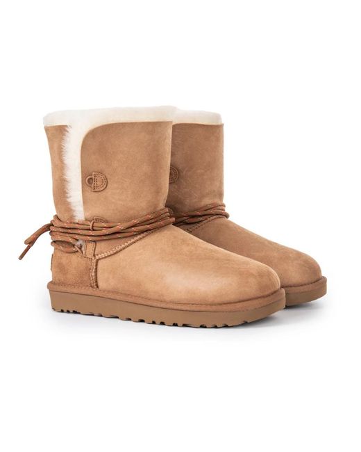 Ugg Schoenen ,Bruin ,Satijn Bailey Tie in het Brown