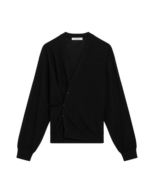 Lemaire Truien & Vesten ,Zwart ,Wol Twisted Cardigan in het Black voor heren