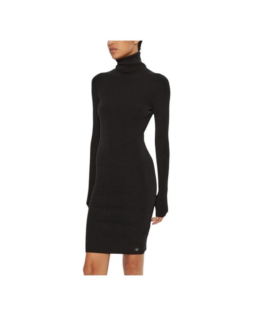 Knitted Dresses Calvin Klein de color Black