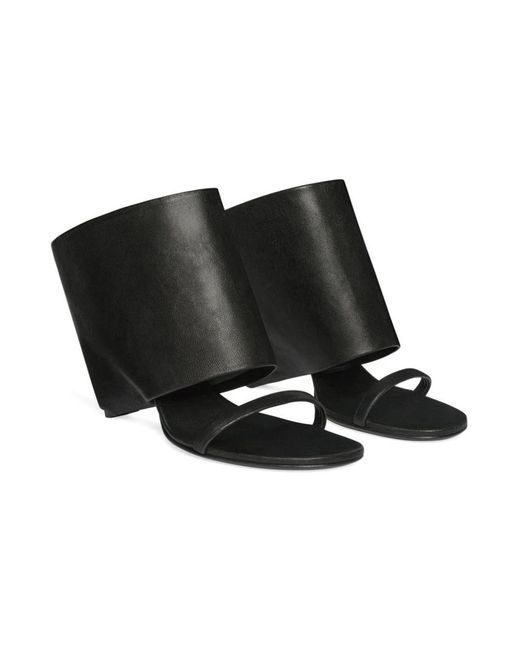 Courreges Black Heeled Mules