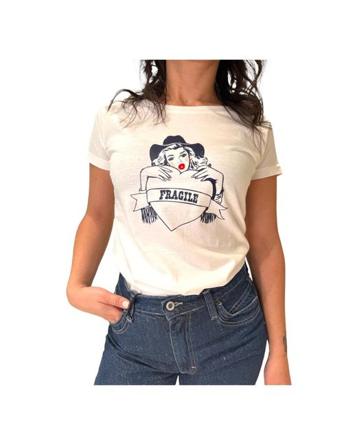 Please T-Shirt Cotone in het White