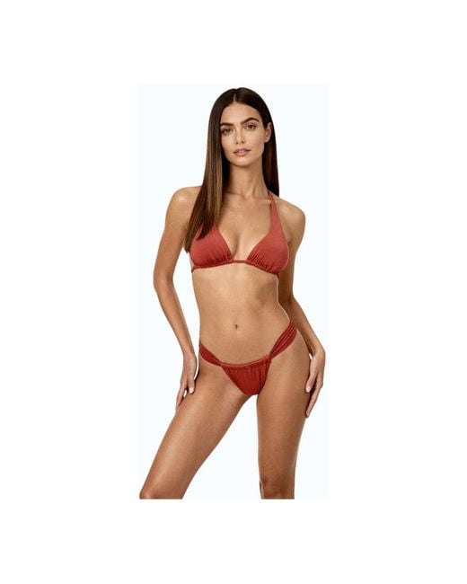 ME FUI Badmode ,Rood ,Polyester High Triangle Bikini in het Brown