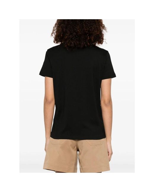 Patch logo nero collo a giro t-shirt di Moncler in Black