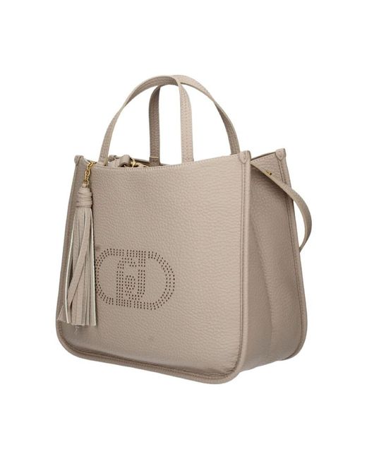 Liu Jo Natural Graue Handtasche Mit Mehreren Fächern