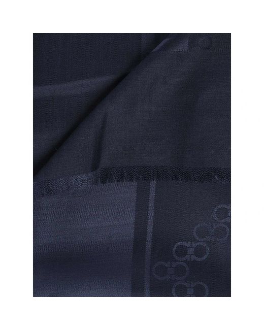Ferragamo Blue Silky Scarves