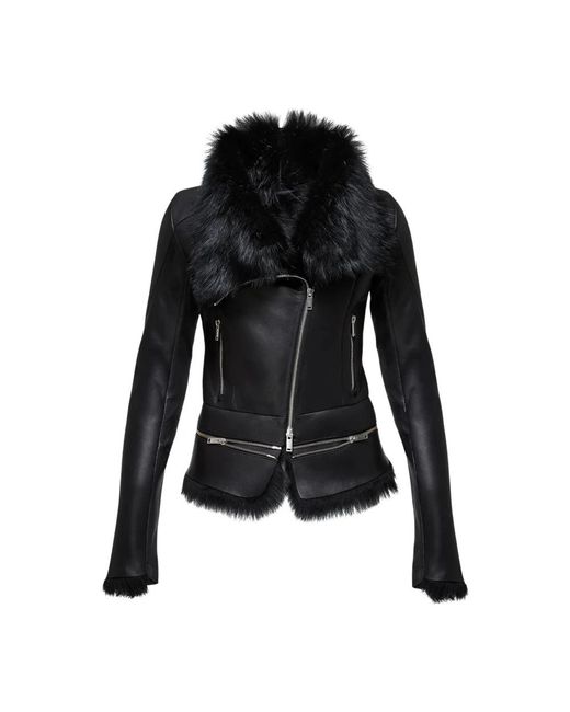 V.sp Faux Fur & Shearling Jackets in het Black