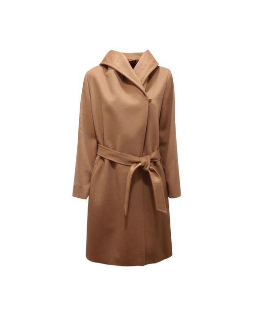Max Mara Brown Belted Coats