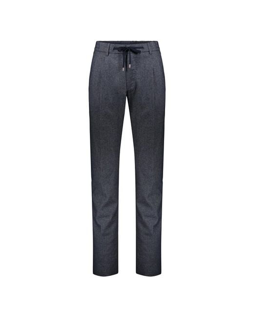 Moorer Blue Straight Trousers for men