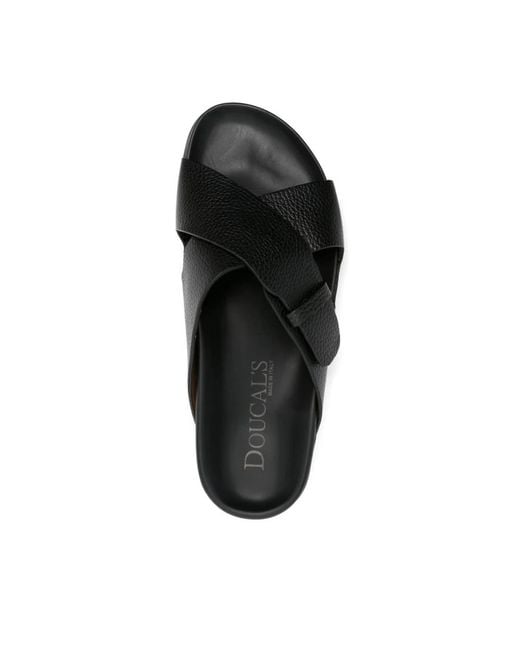 Doucal's Black Sliders for men