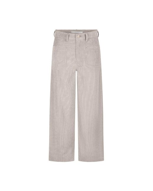 RAFFAELLO ROSSI Gray High-Waist Cordhose Mit Retro-Touch