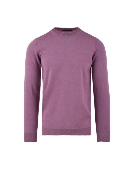 Daniele Alessandrini Purple Round-Neck Knitwear for men