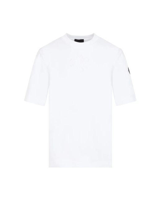 Moncler White Weißes baumwoll-t-shirt rundhals
