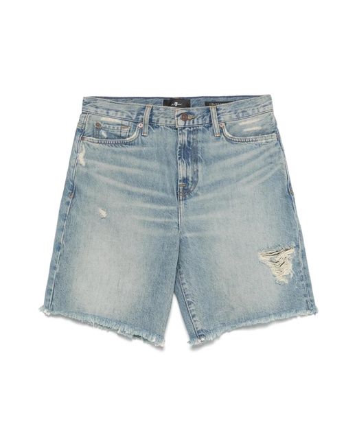 Denim Shorts 7 For All Mankind de color Blue