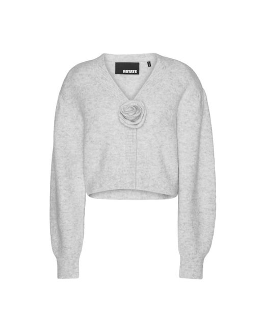 ROTATE BIRGER CHRISTENSEN V-Neck Knitwear in het White