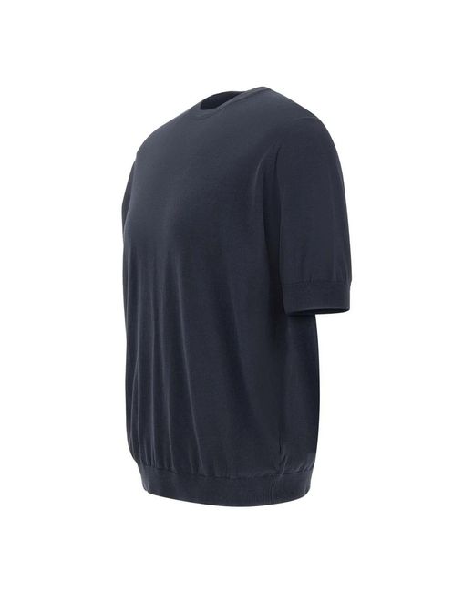 FILIPPO DE LAURENTIIS Blue Round-Neck Knitwear for men