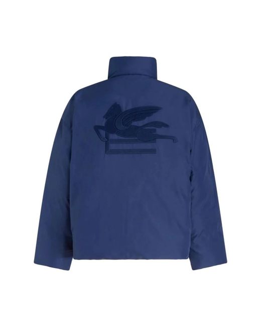 Etro Jassen ,Blauw ,Polyester Gewatteerd Jasje in het Blue