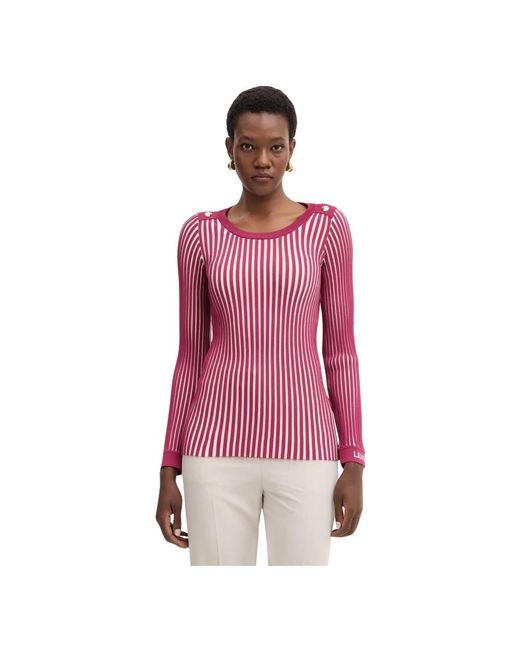 Liu Jo Pink Round-Neck Knitwear