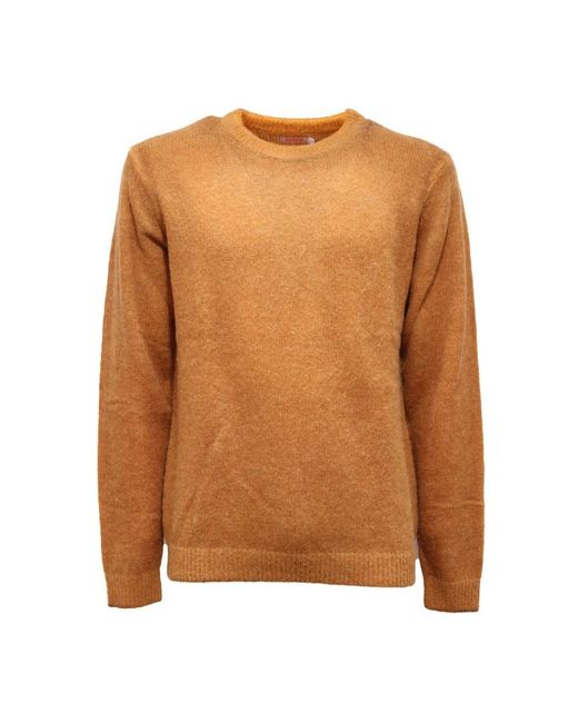 Sun 68 Brown Round-Neck Knitwear for men
