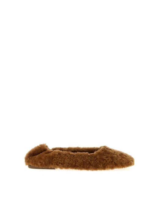 Dries Van Noten Brown Ballerinas Mit Fell