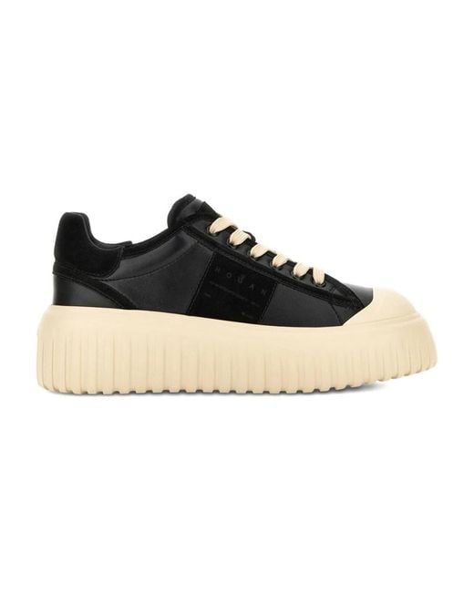 Hogan Black Schwarze Flache Schuhe Für Frauen
