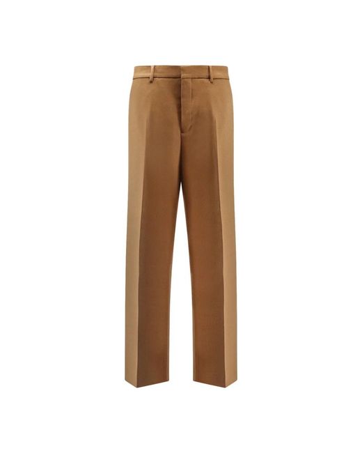AMI Broeken ,Bruin ,Wol Bruine Wollen Wijde Pijp Broek in het Brown voor heren
