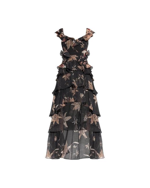 AllSaints Kleedjes ,Bruin ,Leer Sienna Jurk in het Black