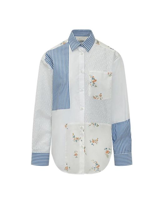 MSGM Overhemden ,Veelkleurig ,Camicia in het Blue