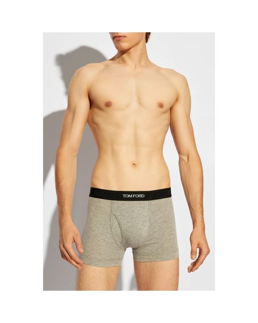 Tom Ford Ondergoed ,Grijs ,Katoen Twee Boxershorts Met Logo in het Gray voor heren