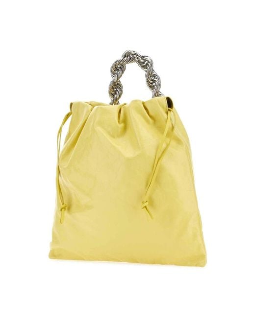 Jil Sander Yellow Gelbe leder eimer tasche