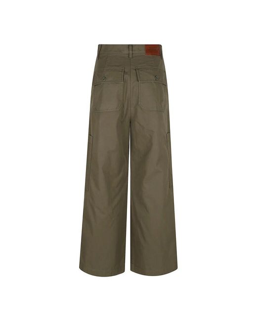 Weekend by Maxmara Green Grüne Baumwollhose Stylischer Schnitt