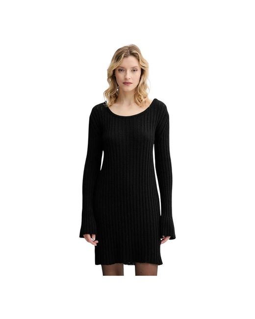 Pinko Ribbed Open-Back Mini Jurk in het Black